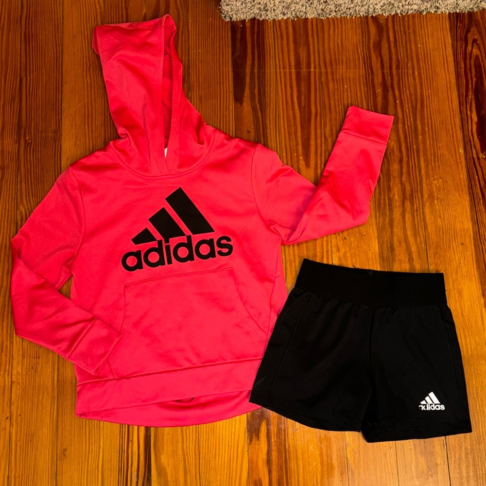 Adidas hoodie & shorts set